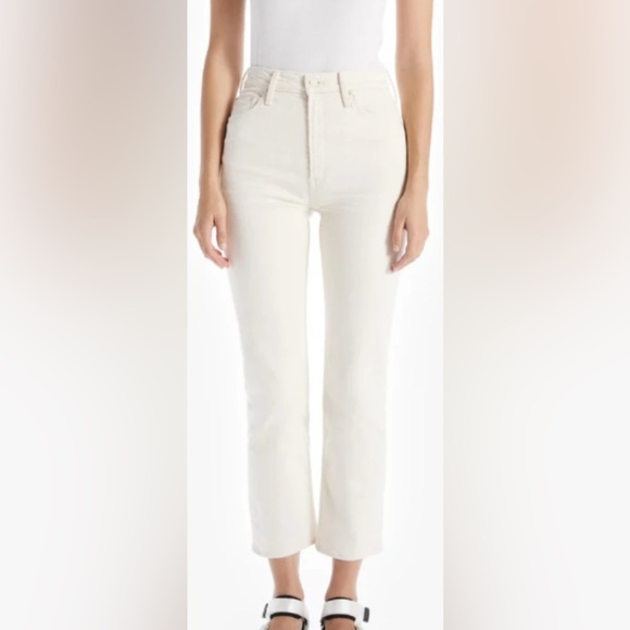 MOTHER Superior High Waisted Rider Ankle Act Natural Ivory Size 23 - Picture 1 of 13